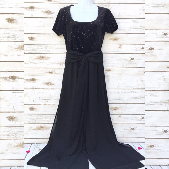 Vintage CDC Black Embroidered Sheer Panel Jumpsuit - Picture 2 of 7